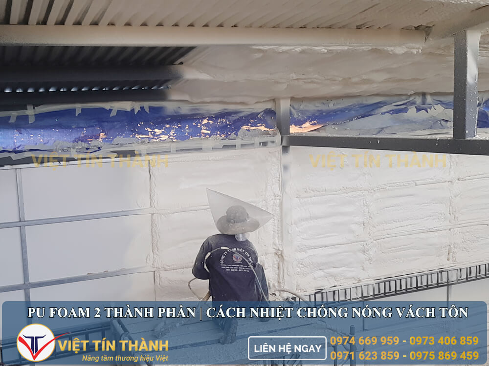 chống nóng vách tôn bằng pu foam